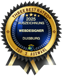 Auszeichnung Badge "Three best rated Webdesigners"