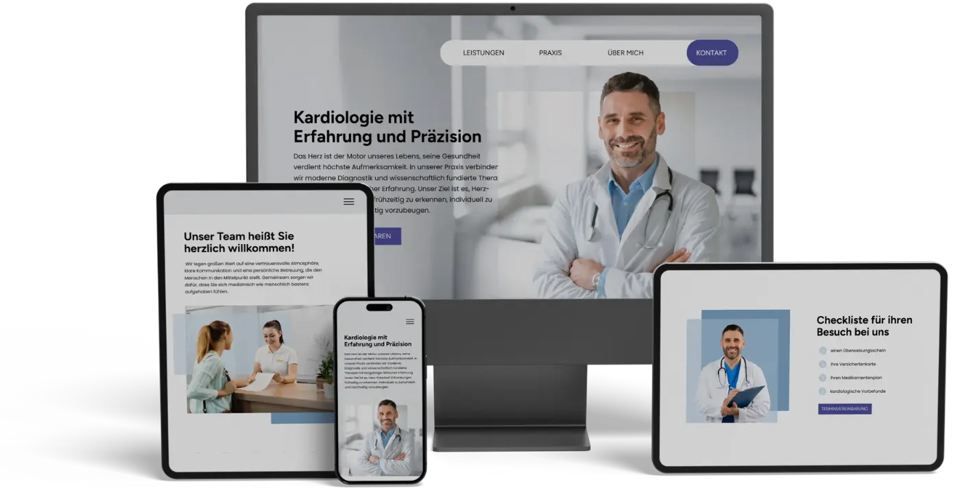 Webdesign für Ärzte und Arztpraxen 1 Ärzte-Website eines Kunden. Referenz