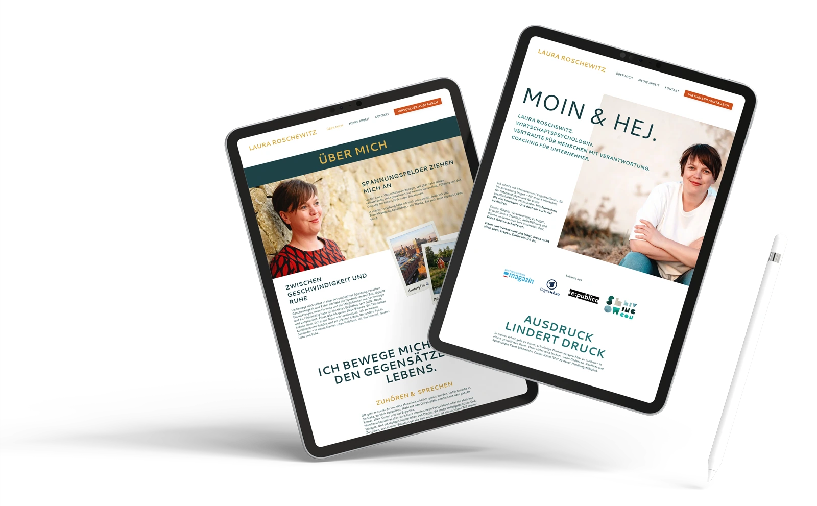 Website Projekt Laura Roschewitz. Referenz Sahneseiten